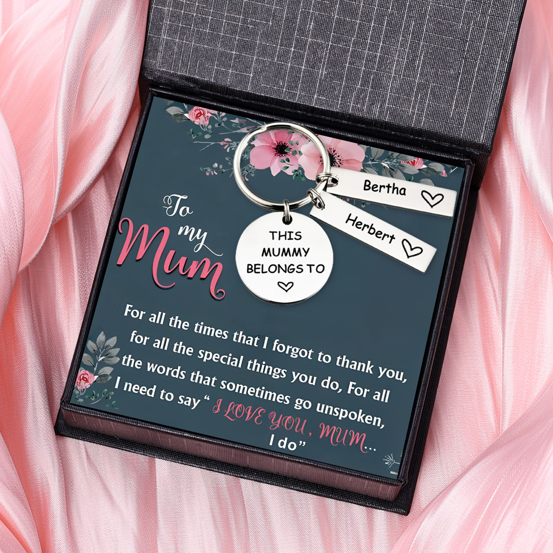 2 Names - Personalised Name Keychain Stainless Steel Keychain Special Gift for Mummy/Dad-Jessemade AU