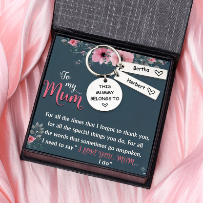 2 Names - Personalised Name Keychain Stainless Steel Keychain Special Gift for Mummy/Dad-Jessemade AU