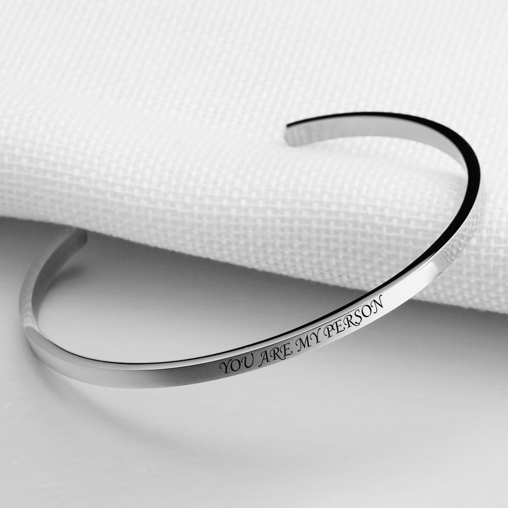 Custom Bracelet "You're My Person" Bangle Gift For Her-Jessemade AU