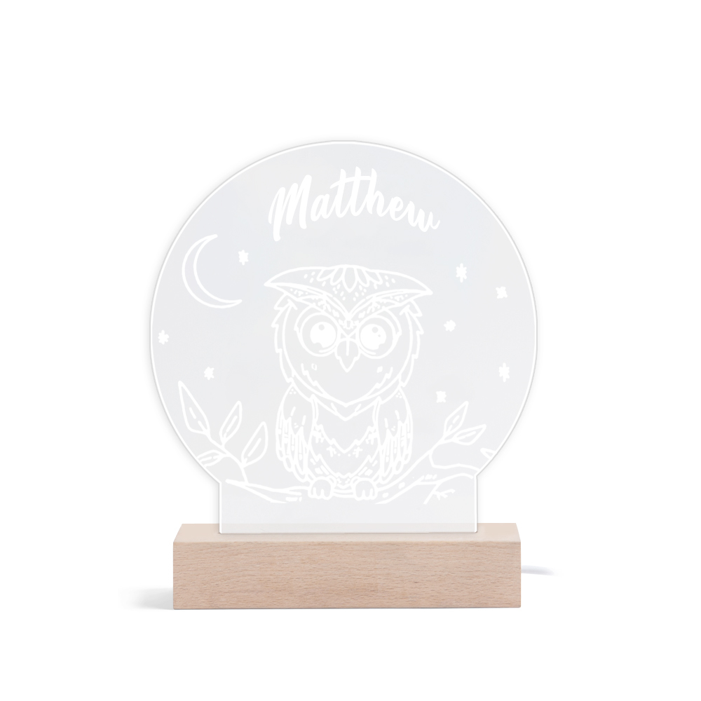 Owl Night Light Personalised Name LED Lamp Custom Animal Night Light Gifts For Kids-Jessemade AU