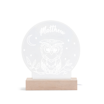 Owl Night Light Personalised Name LED Lamp Custom Animal Night Light Gifts For Kids-Jessemade AU