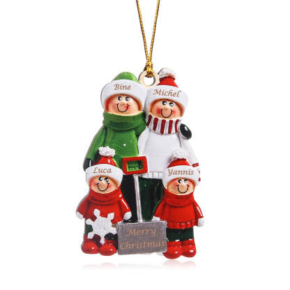 4 Names - Personalised Christmas Tree Ornaments Wooden Christmas Decor with Name Gifts for Family Friends-Jessemade AU