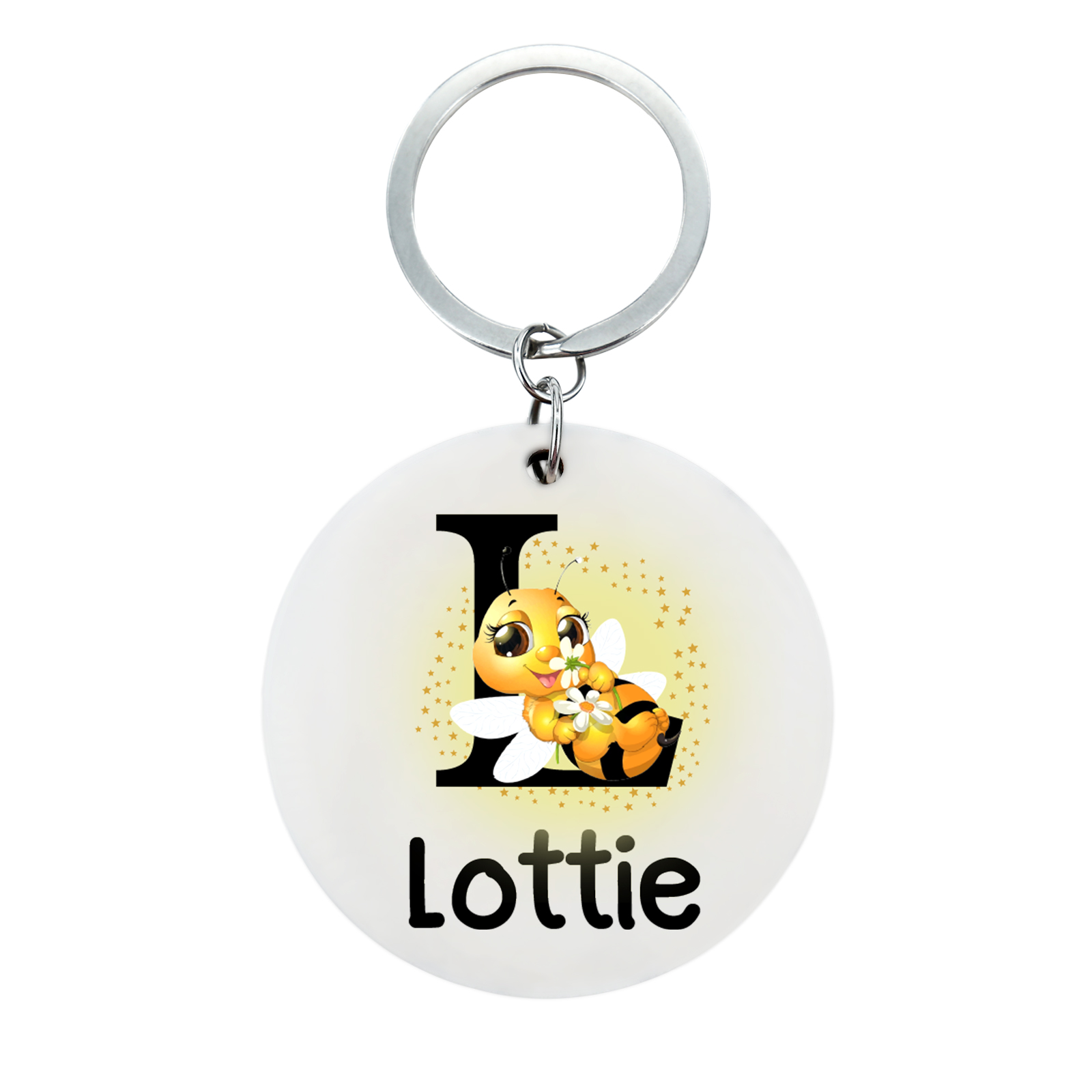 Customised Name and Letter Keychain Glowing Bee Keychain Unique Back to School Gift for Kids-Jessemade AU