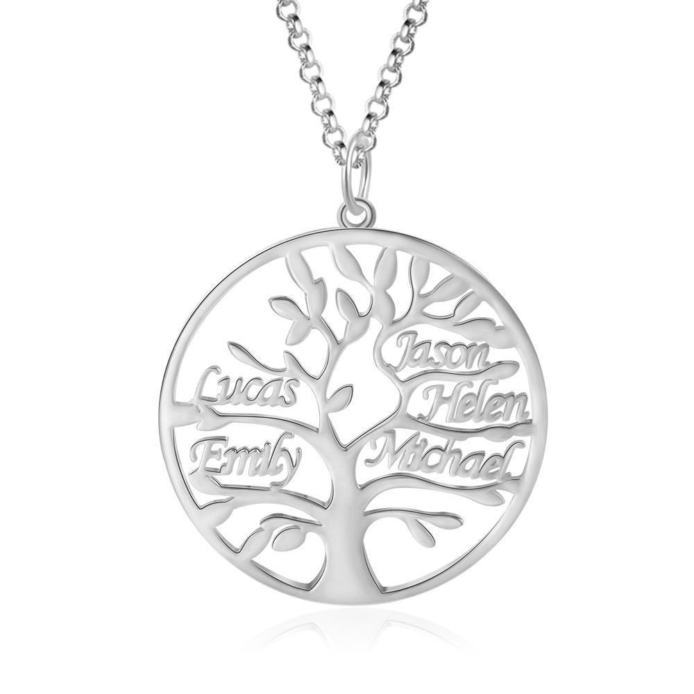 Personalised Family Tree Name Necklace Custom 5 Names Name Necklace-Jessemade AU