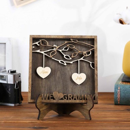 Custom Family Tree Sign Engrave 2 Names Wooden Family Frame Home Decor-Jessemade AU