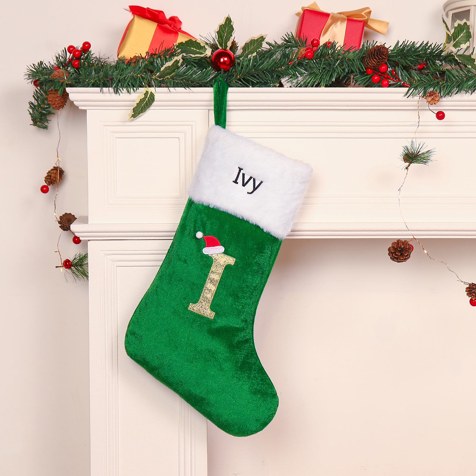 Christmas Letter Stockings Ornaments Custom 1 Name Fireplace Sock Decor Personalised Gifts for Family Friends-Jessemade AU