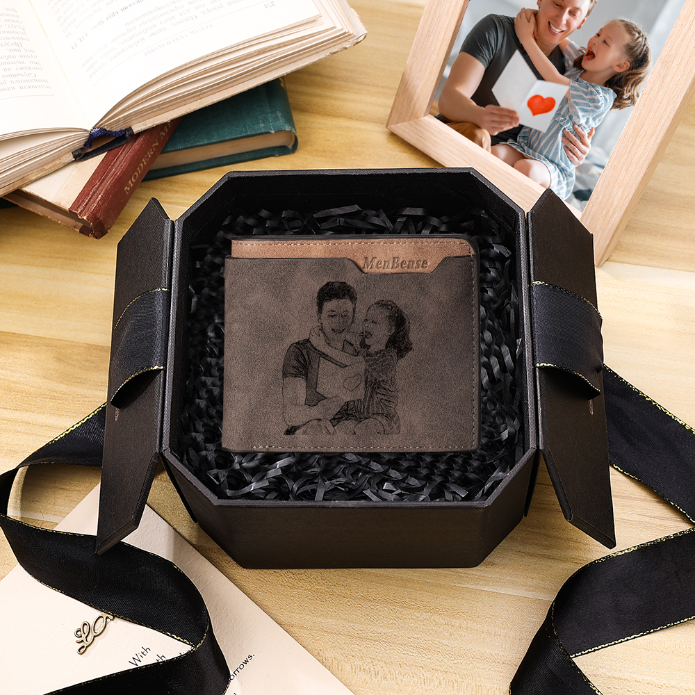 Men Photo Wallet Personalised Wallet Custom With Engraving-Jessemade AU