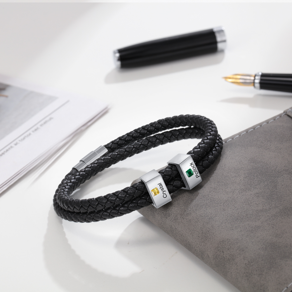 Customised 2 Names Men's Bracelet-Jessemade AU