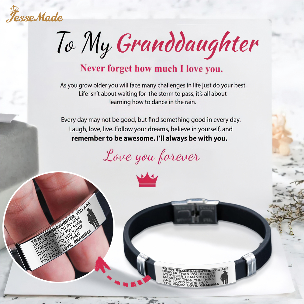 To My Daughter/Granddaughter, Women's Leather Bracelet, You Are Braver Than You Believe Inspirational Bracelet Gifts For Her-Jessemade AU