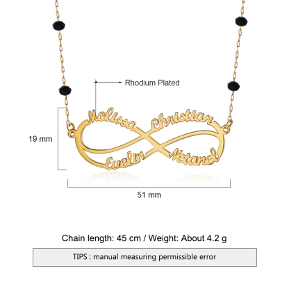 Personalised Infinity Necklace Custom 4 Names Necklace Gift For Women-Jessemade AU