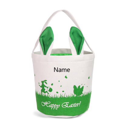 Personalised Bunny Tote Bag Customised with Name Bunny Bucket Bag Easter Gifts-Jessemade AU