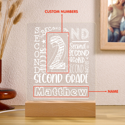 Personalised Night Light Custom Name and Year LED Lamp Night Light Birthday Gifts For Kids-Jessemade AU