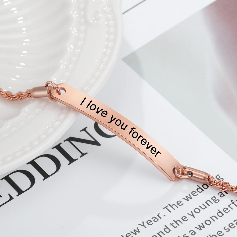 Adjustable Engraving Name Or Text Tiny Bracelet-Jessemade AU