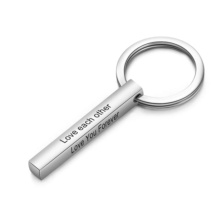 Personalised Stainless Steel Keychain Customised 4 Texts Keyring Gift for Him/Her-Jessemade AU