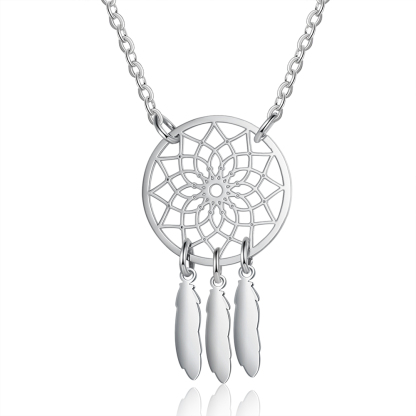 A Set of Customised 3 names Retro Dream Catcher Pendant Necklace-Jessemade AU