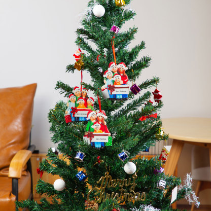 Personalised Family Of 3 Decorating Christmas Tree Ornament-Jessemade AU