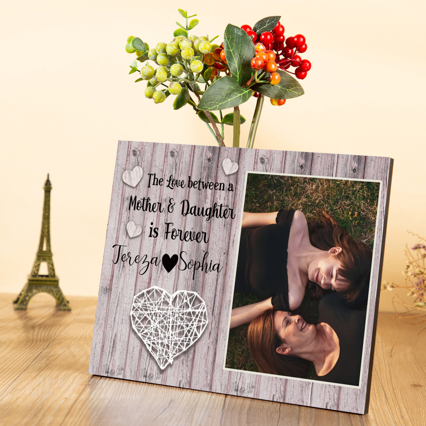 Mother and Daughter Picture Board Customised Photo Keepsake Wood Signs Photo Frame Gifts For Mother/Daughter-Jessemade AU