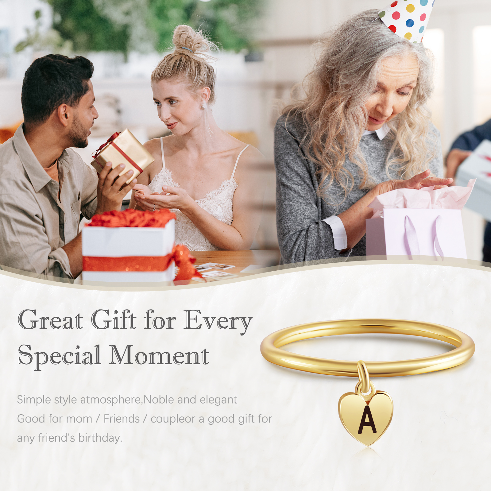 Personalised Ring Custom Letter Ring Birthday Gift for Her-Jessemade AU