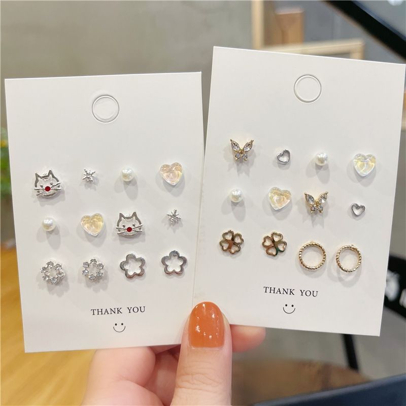 Exquisite Earring Set Cat Butterfly Pearl Earrings Gift for Her-Jessemade AU