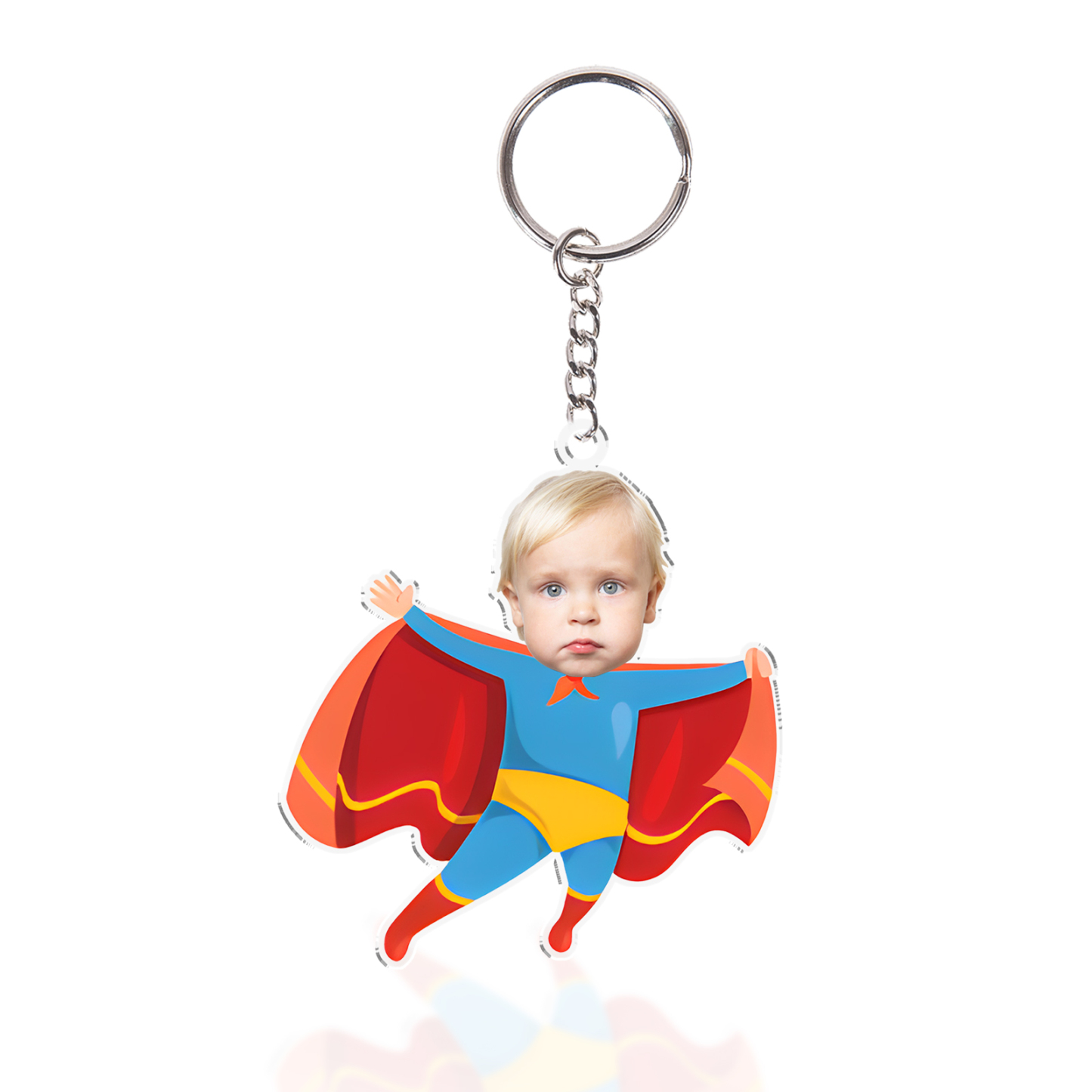 Personalised Superwoman Acrylic Keychain Custom Photo Funny Hanging Ornament Back to School Gift for Kids-Jessemade AU