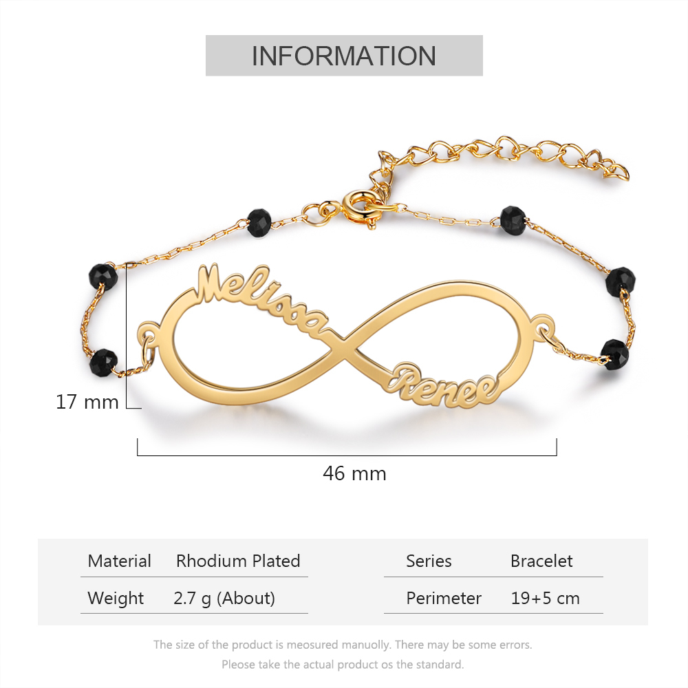 Personalised Infinity Bracelet Custom 2 Names Bracelet Gift For Women-Jessemade AU