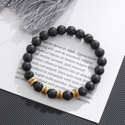 Father'day Grey Tiger Eye Men's 4 Names Bracelet-Jessemade AU