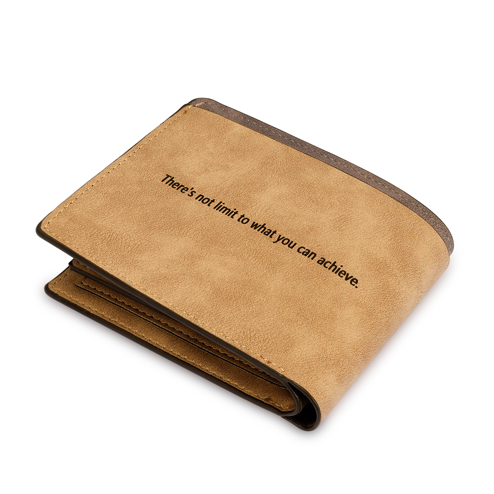 Personalised Leather Wallet Engraved Photo Short Purse Folding Wallet Gifts For Men-Jessemade AU