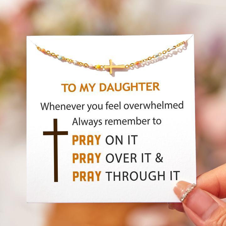 Whenever You Feel Overwhelmed, Personalised Cross Bracelet Gifts For Daughter-Jessemade AU