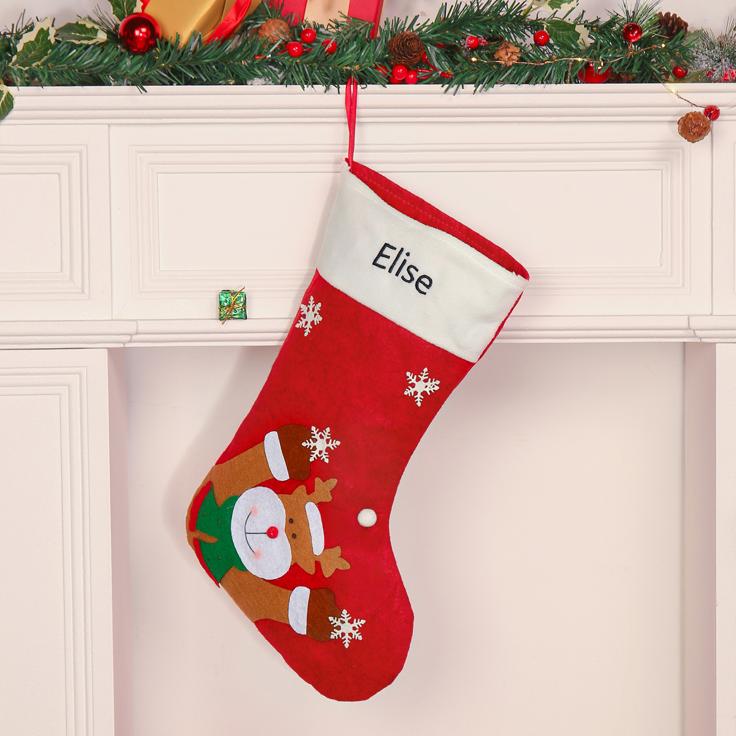 Personalised Christmas Stocking Ornaments Custom 1 Name Christmas Socks Gifts for Family Friends-Jessemade AU