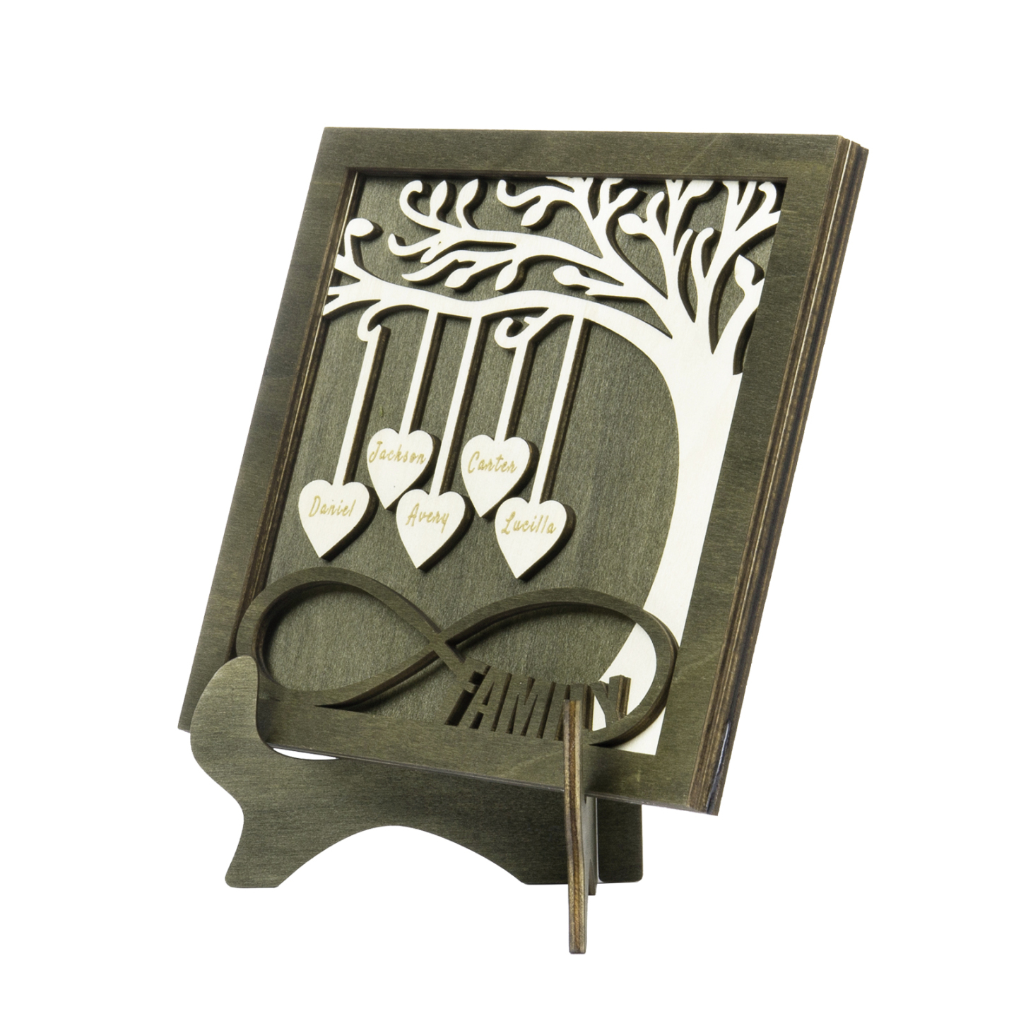 Custom Family Tree Sign with 5 Names Wooden Keepsake Gifts-Jessemade AU