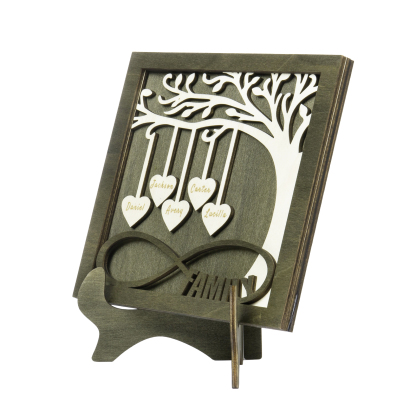 Custom Family Tree Sign with 5 Names Wooden Keepsake Gifts-Jessemade AU