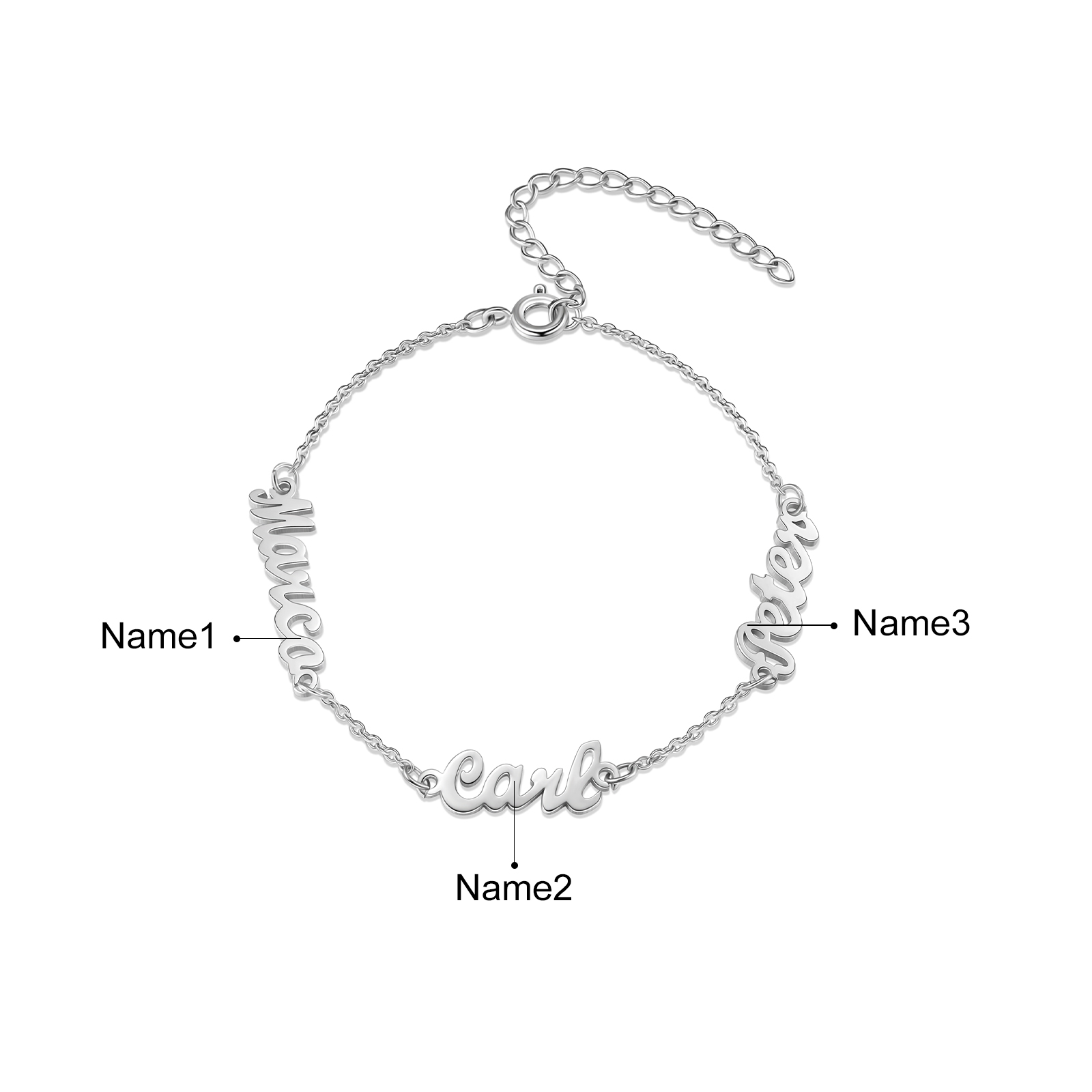 Personalised Family Name Bracelet Custom 3 Names Bracelet  Best Gift For Her-Jessemade AU