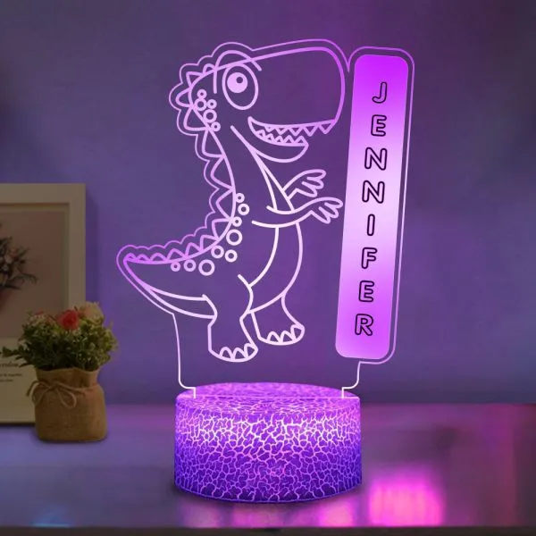 7 discolour Led Name Custom Night Light Letter & Dinosaur LED Lamp for Kids Gift-Jessemade AU