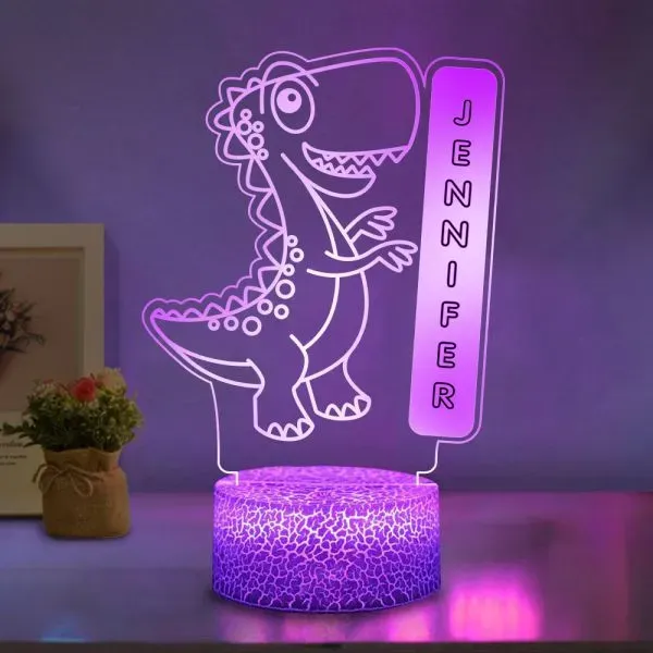 7 discolour Led Name Custom Night Light Letter & Dinosaur LED Lamp for Kids Gift-Jessemade AU