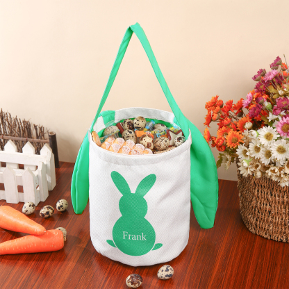 Bunny Tote Bag Personalised Name Bucket Bag Bunny Basket Easter Gifts-Jessemade AU