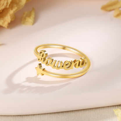 Customised Star Name Ring Classic Adjustable Ring for Her-Jessemade AU