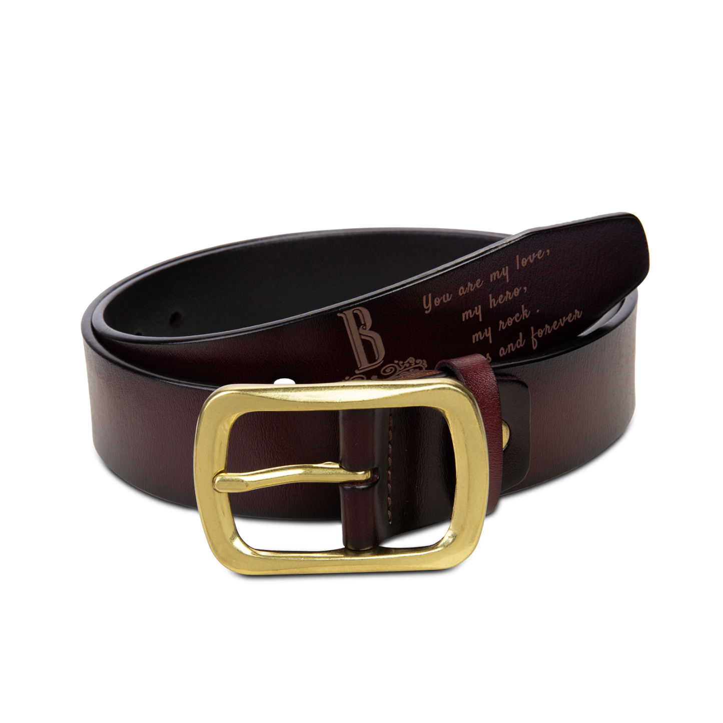 Personalised Genuine Leather Belt Engraved Names Men's Belt for Him-Jessemade AU