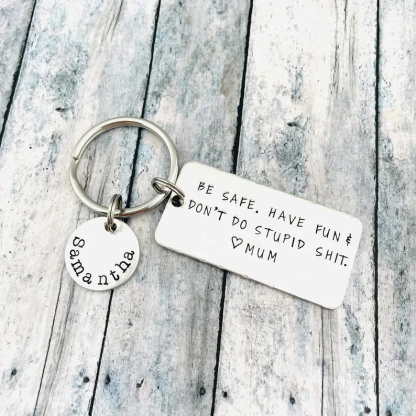Personalised Name Don't Do Stupid Keychain for Teenager New Driver Gift-Jessemade AU