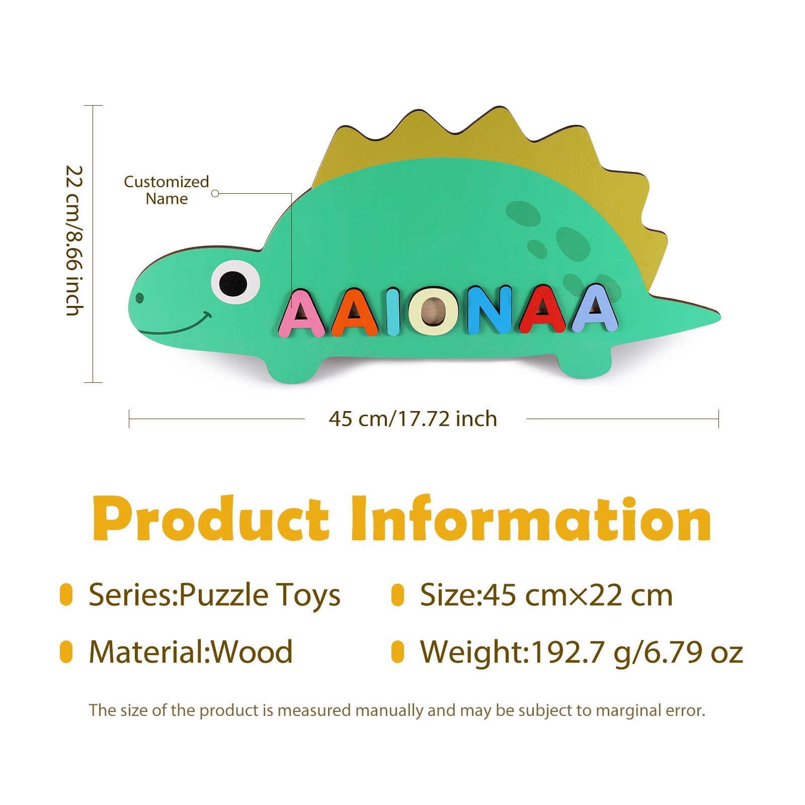 Customised Kid's Wooden Name Puzzle Toy for Toddlers Early Learning Child Toy-Jessemade AU