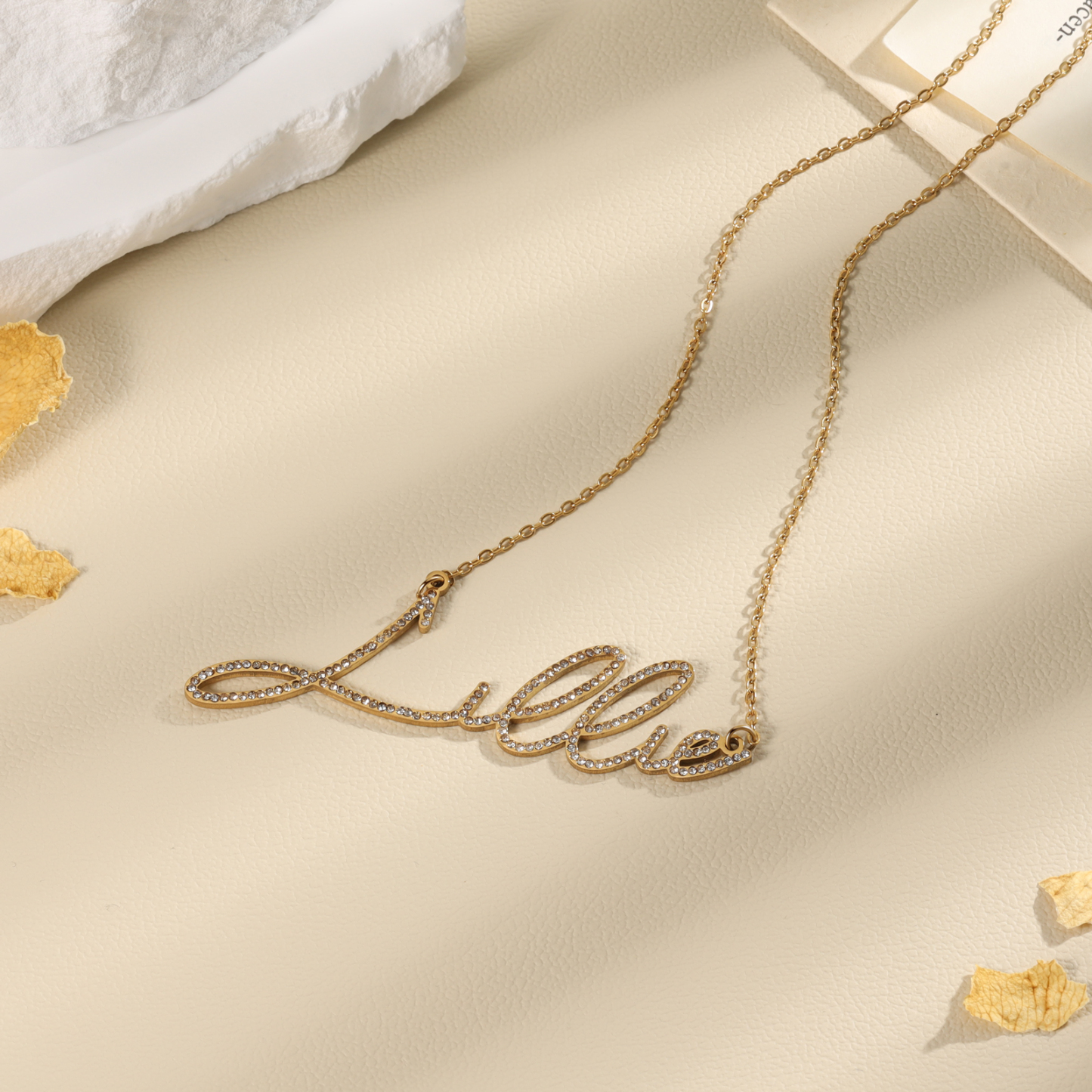 Sparking Name Necklace Personalised Name Necklace With Cubic Zirconia-Jessemade AU