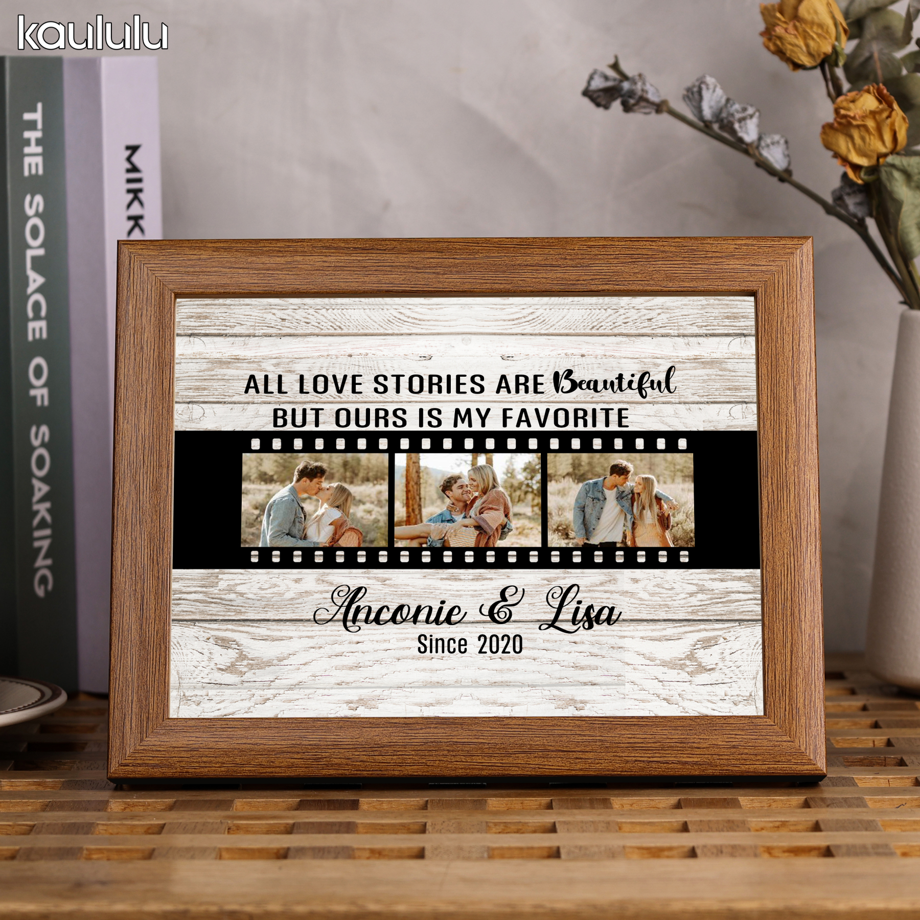Personalised Couple Photos Frame Custom 2 Names & Date Frame Anniversary Gift For Him/Her - All Love Stories Are Beautiful, But Ours Is My Favourite-Jessemade AU