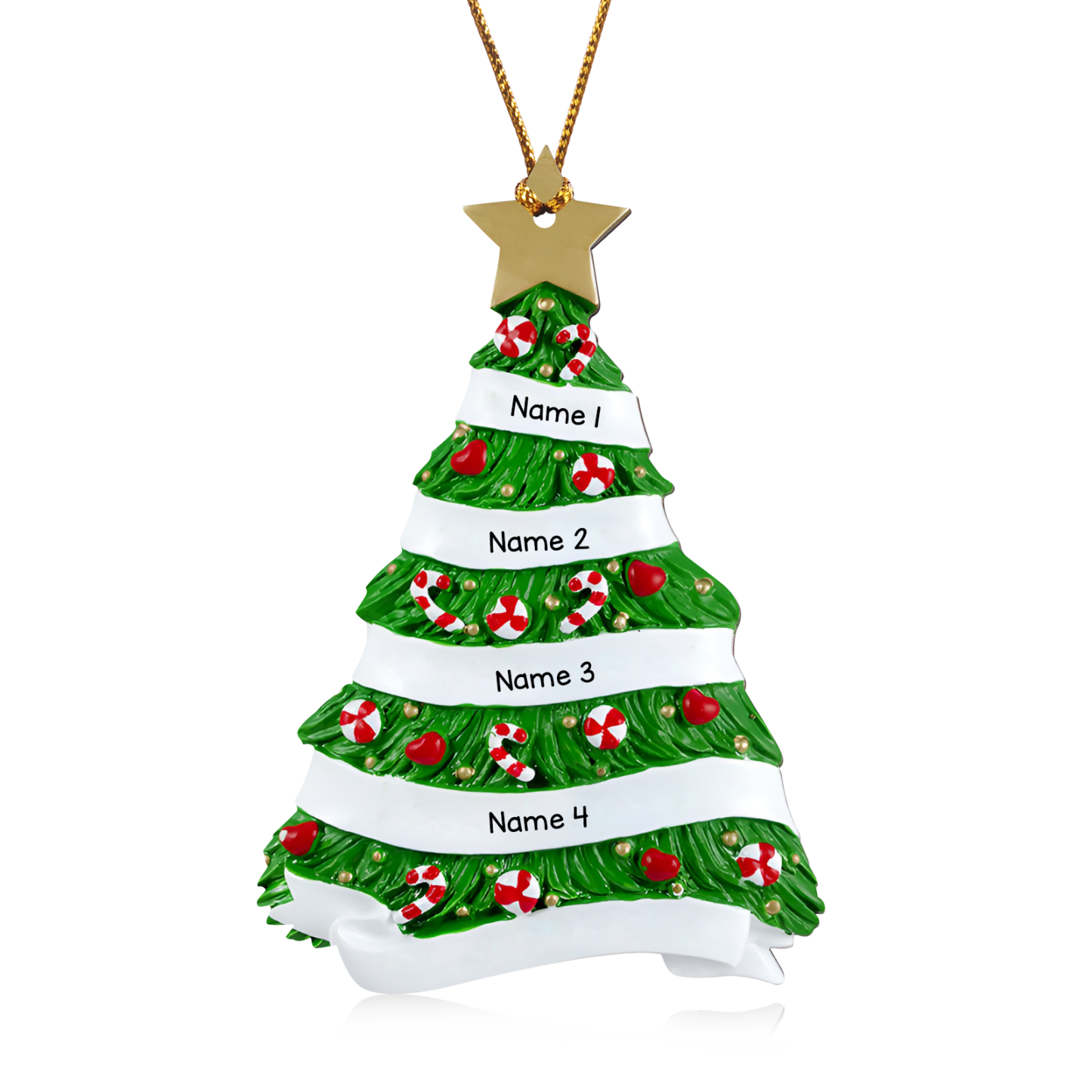 4 Names - Personalised Christmas Tree Ornament Customised Name Wooden Hanging Ornaments Christmas Gift for Family-Jessemade AU