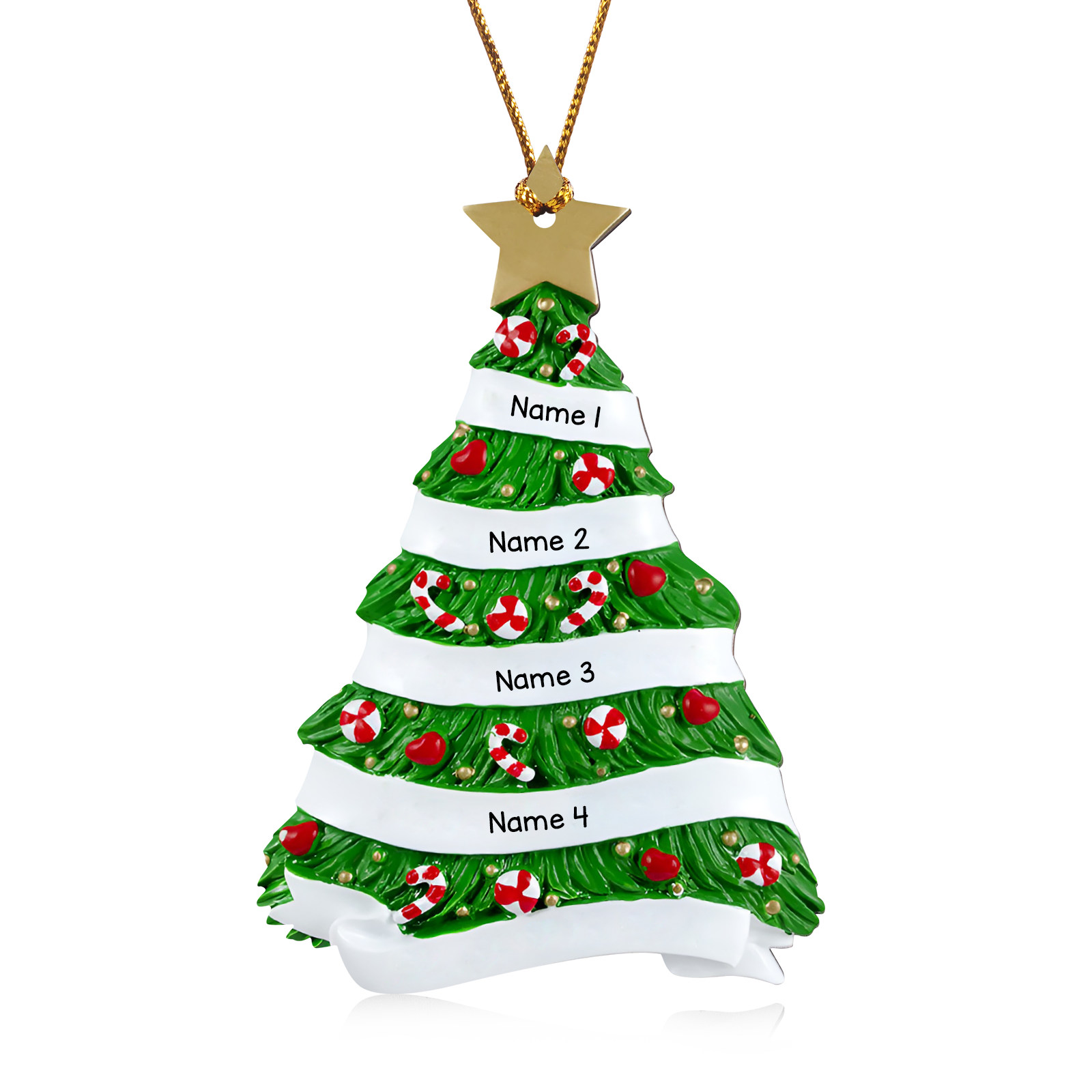 4 Names - Personalised Christmas Tree Ornament Customised Name Wooden Hanging Ornaments Christmas Gift for Family-Jessemade AU