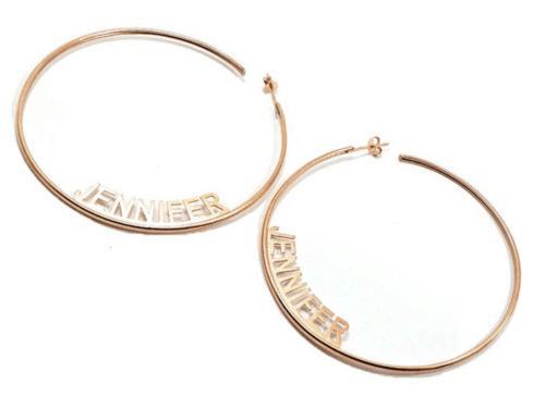 Personalised Name Hoop Earrings Circle Hoops Gifts for Her-Jessemade AU