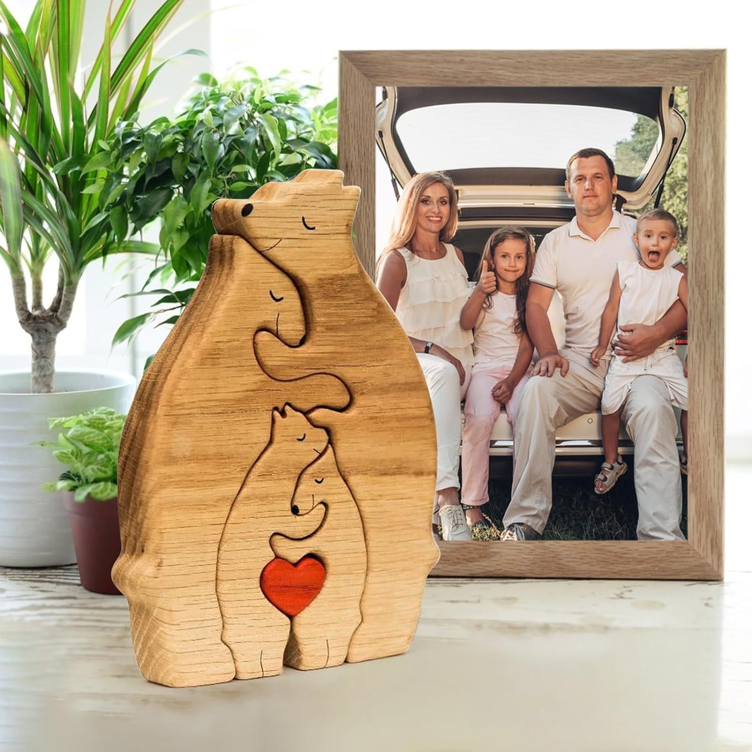 Personalised Wooden Bears Family Puzzle Custom 4 Names Gifts for Family-Jessemade AU