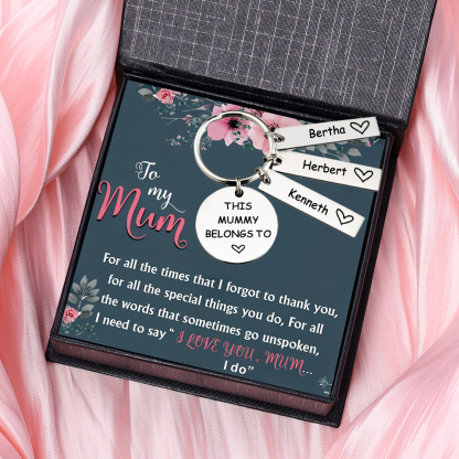 3 Names - Personalised Name Keychain Stainless Steel Keychain Special Gift for Mummy/Dad-Jessemade AU