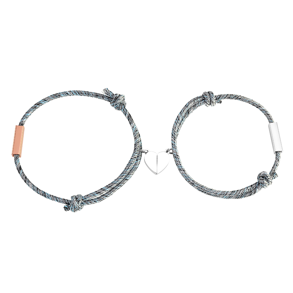 Personalised Matching Braided Couple Bracelets Custom Names Magnetic Bracelets Valentine's Day Gifts for Couple-Jessemade AU