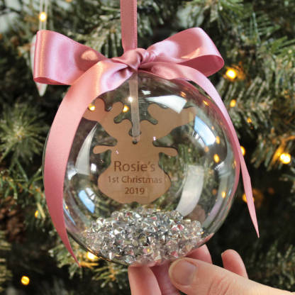 Personalised Reindeer Ball Ornament Custom 1st Christmas Bauble Gifts-Jessemade AU