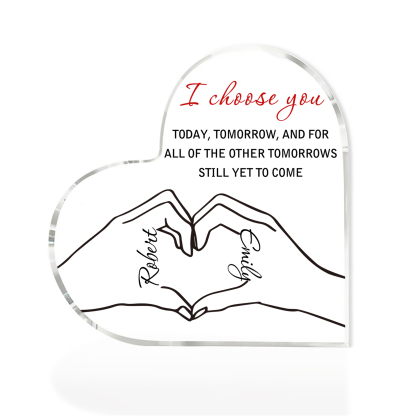 Personalised Couple Acrylic Heart Keepsake Custom 2 Names Ornament Valentine's Day Gift for Wife/Husband-Jessemade AU