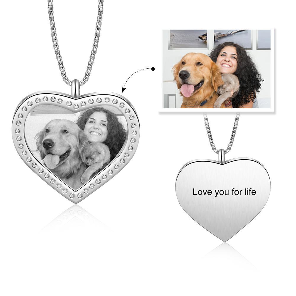 Personalised Heart Photo Necklace Custom Picture Necklace Gifts For Her-Jessemade AU